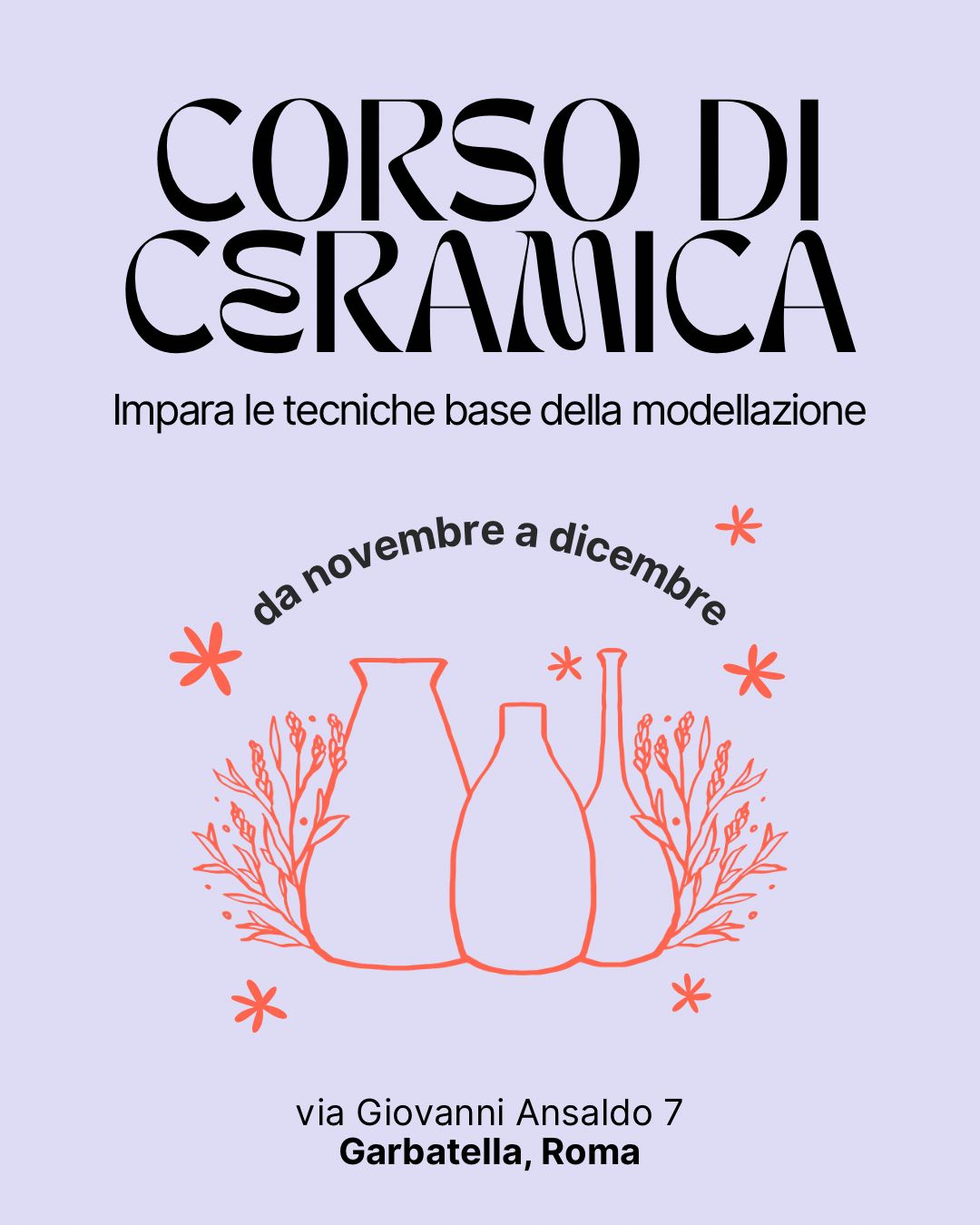 Corso di ceramica Novembre - Dicembre 2025
